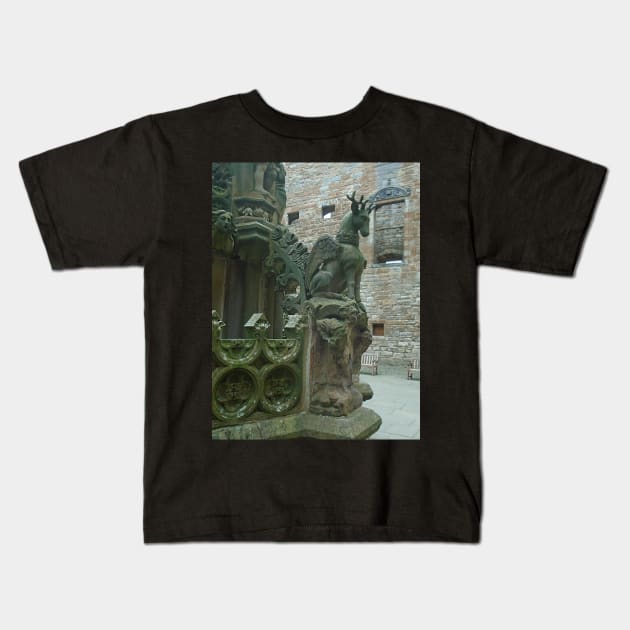 Fountain Detail (10), Linlithgow Palace, Scotland Kids T-Shirt by MagsWilliamson